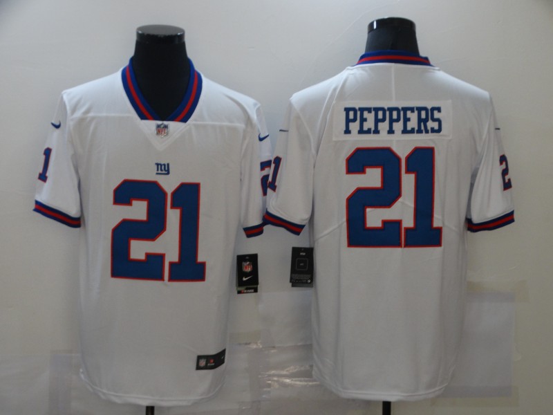 Men's New York Giants Jabrill Peppers #21 White Jersey